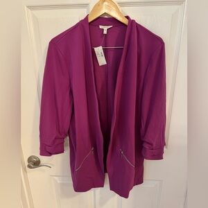 Maurices Open-Front Magenta Blazer Jacket
